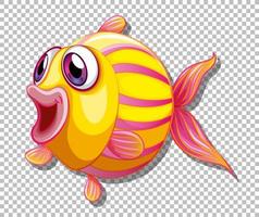 Cute fish with big eyes cartoon character vector