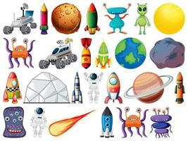 Set of space objects and elements vector