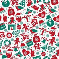 Christmas seamless pattern of icons. vector