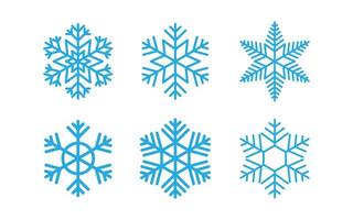 Collection of snowflakes set vector