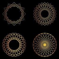 Set of golden geometric shapes vector