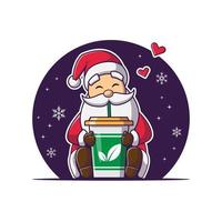 santa claus con batido vector