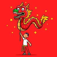 Dragon Dance Cartoon Character vector