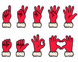 Snow Glove Counting Gesture Set vector