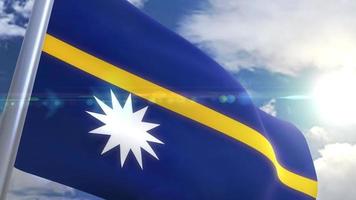 Ondeando la bandera de la animación de Nauru video