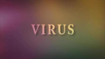 Wortvirus, der auf Farbverlaufhintergrund schwimmt video