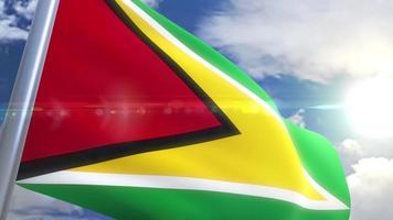 Ondeando la bandera de la animación de Guyana video