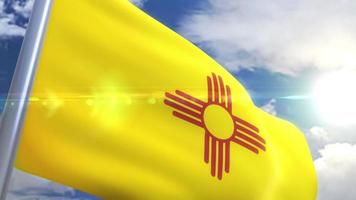 Waving flag of the state of New Mexico USA