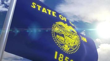 Ondeando la bandera del estado de Oregon, EE. video