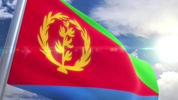 Waving flag of Eritrea Animation video