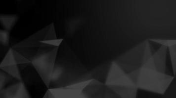 abstratos triângulos conectados em fundo preto brilhante. conceito de tecnologia video