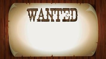 Wanted Sign On Western Movie Background video
