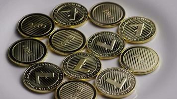 Rotating shot of Litecoin Bitcoins digital cryptocurrency - BITCOIN LITECOIN 0053 video