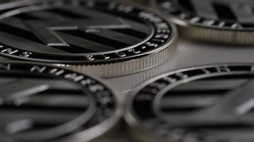 Rotating shot of Litecoin Bitcoins digital cryptocurrency - BITCOIN LITECOIN 0105 video