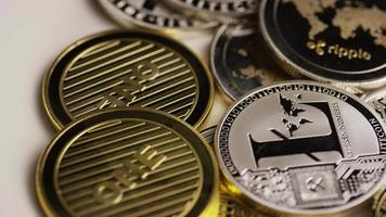 Rotating shot of Bitcoins digital cryptocurrency - BITCOIN MIXED 068 video
