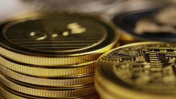 Rotating shot of Bitcoins digital cryptocurrency - BITCOIN MIXED 038 video