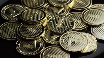 Rotating shot of Bitcoins digital cryptocurrency - BITCOIN LITECOIN 314 video