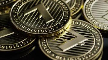Rotating shot of Bitcoins digital cryptocurrency - BITCOIN LITECOIN 246 video