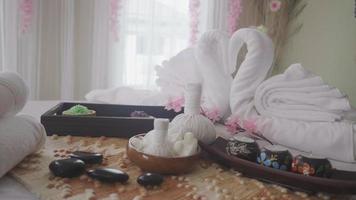 Spa massage decoration and body treatment.  video