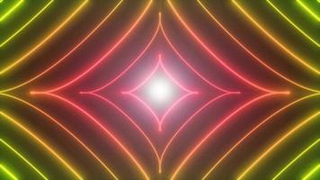loop de fundo de forma de estrela brilhante de néon abstrato video