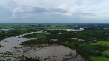 luchtfoto landbouwgebied van thailand. video