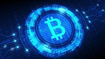 Bitcoin Symbol With Futuristic HUD video