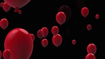 balões vermelhos flutuantes video