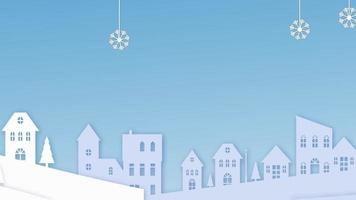 Christmas Background With Snow And Buildings video