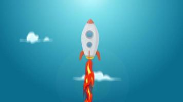 Rocket Ship Flying Through Space Animation Loop video