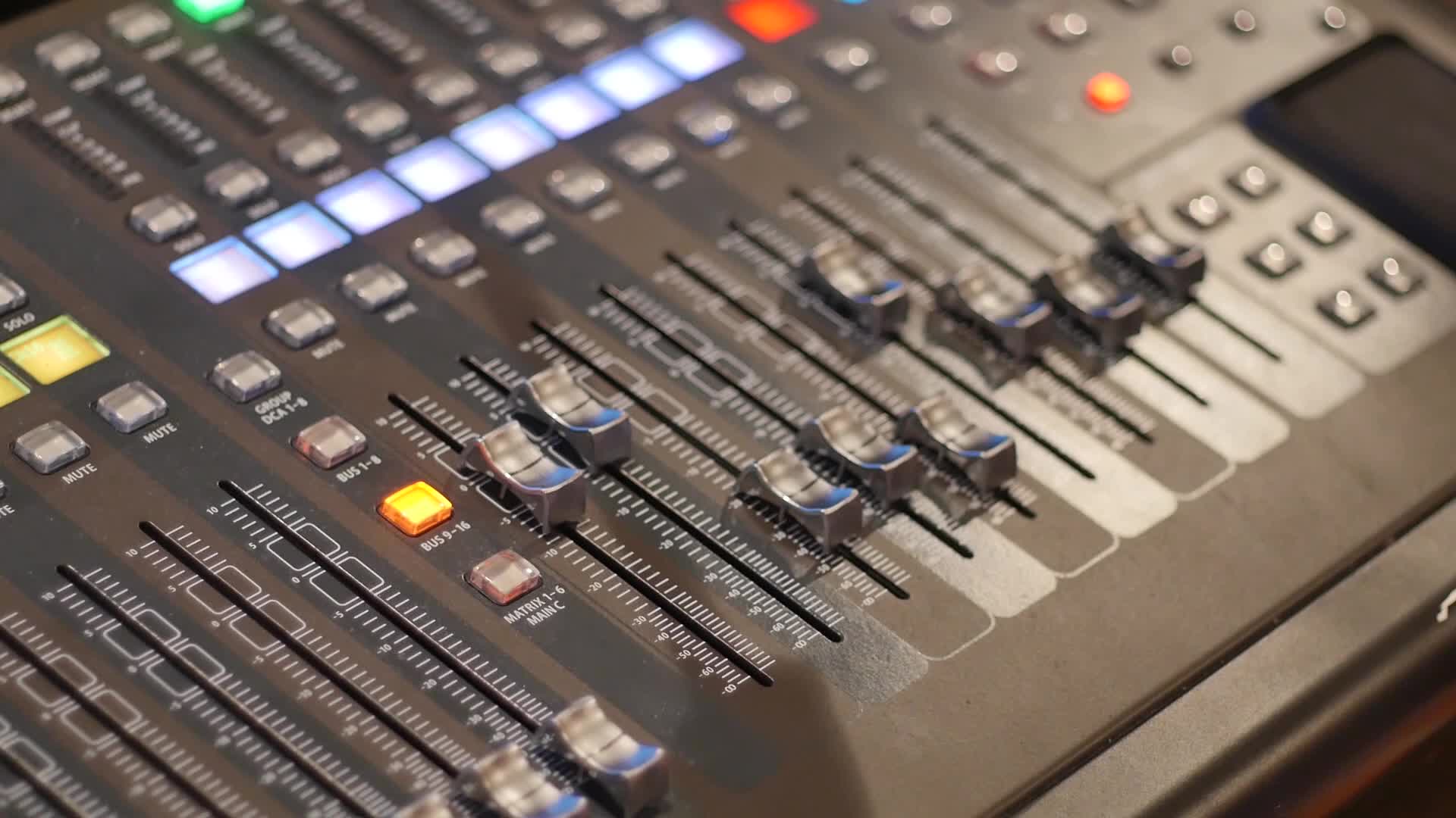 Switches on Sound Board Being Moved Remotely HD 1786338 Stock Video at