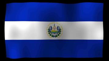 El Salvador Flagge 4k Motion Loop Stock Video