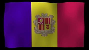 andorra flag 4k motion loop archivi video