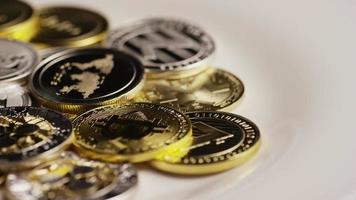 Rotating shot of Bitcoins digital cryptocurrency - BITCOIN MIXED 083 video