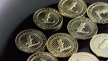 Rotating shot of Bitcoins digital cryptocurrency - BITCOIN LITECOIN 203 video