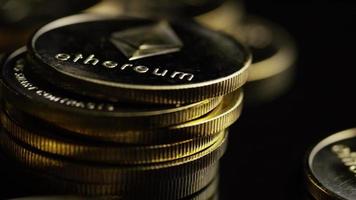 Rotating shot of Bitcoins digital cryptocurrency - BITCOIN ETHEREUM 190 video