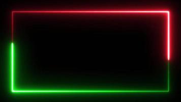 Green and red neon frame. video
