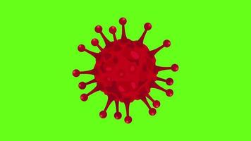 Coronavirus 2019-ncov auf einem grünen Bildschirmhintergrund video