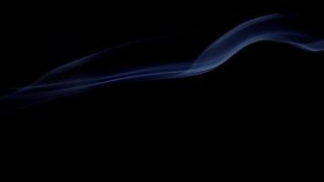 fumo blu sottile disegno forme ipnotiche e spirali su sfondo scuro in 4K video