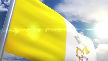 agitant le drapeau de l'animation de la ville du vatican video