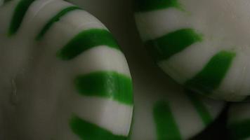 Rotating shot of spearmint hard candies - CANDY SPEARMINT 045 video