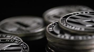 Rotating shot of Bitcoins digital cryptocurrency - BITCOIN LITECOIN 384 video