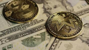 Rotating shot of Bitcoins digital cryptocurrency - BITCOIN MONERO 171 video