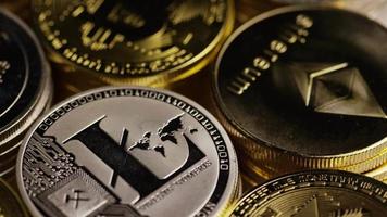 Rotating shot of Bitcoins digital cryptocurrency - BITCOIN MIXED 022 video