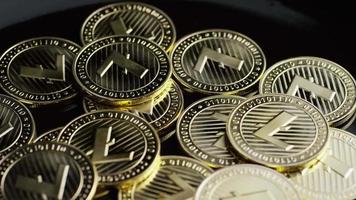 Rotating shot of Bitcoins digital cryptocurrency - BITCOIN LITECOIN 243 video