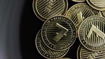 Rotating shot of Bitcoins digital cryptocurrency - BITCOIN LITECOIN 305 video