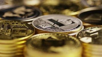 Rotating shot of Bitcoins digital cryptocurrency - BITCOIN MIXED 036 video