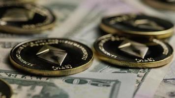 Rotating shot of Bitcoins digital cryptocurrency - BITCOIN ETHEREUM 221 video