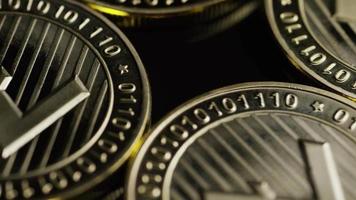 Rotating shot of Bitcoins digital cryptocurrency - BITCOIN LITECOIN 211 video