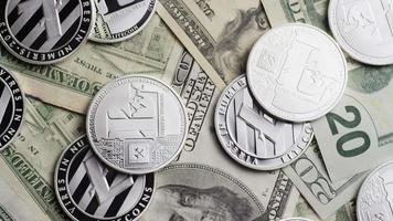 Rotating shot of Bitcoins digital cryptocurrency - BITCOIN LITECOIN 657 video