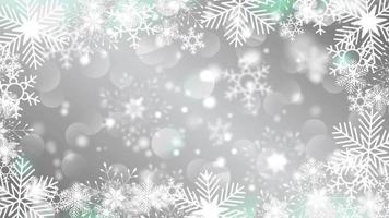 beautiful snowflakes rotating on a grey background lens flare bokeh video